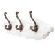 White Antique Small Wall Wooden Iron Hooks